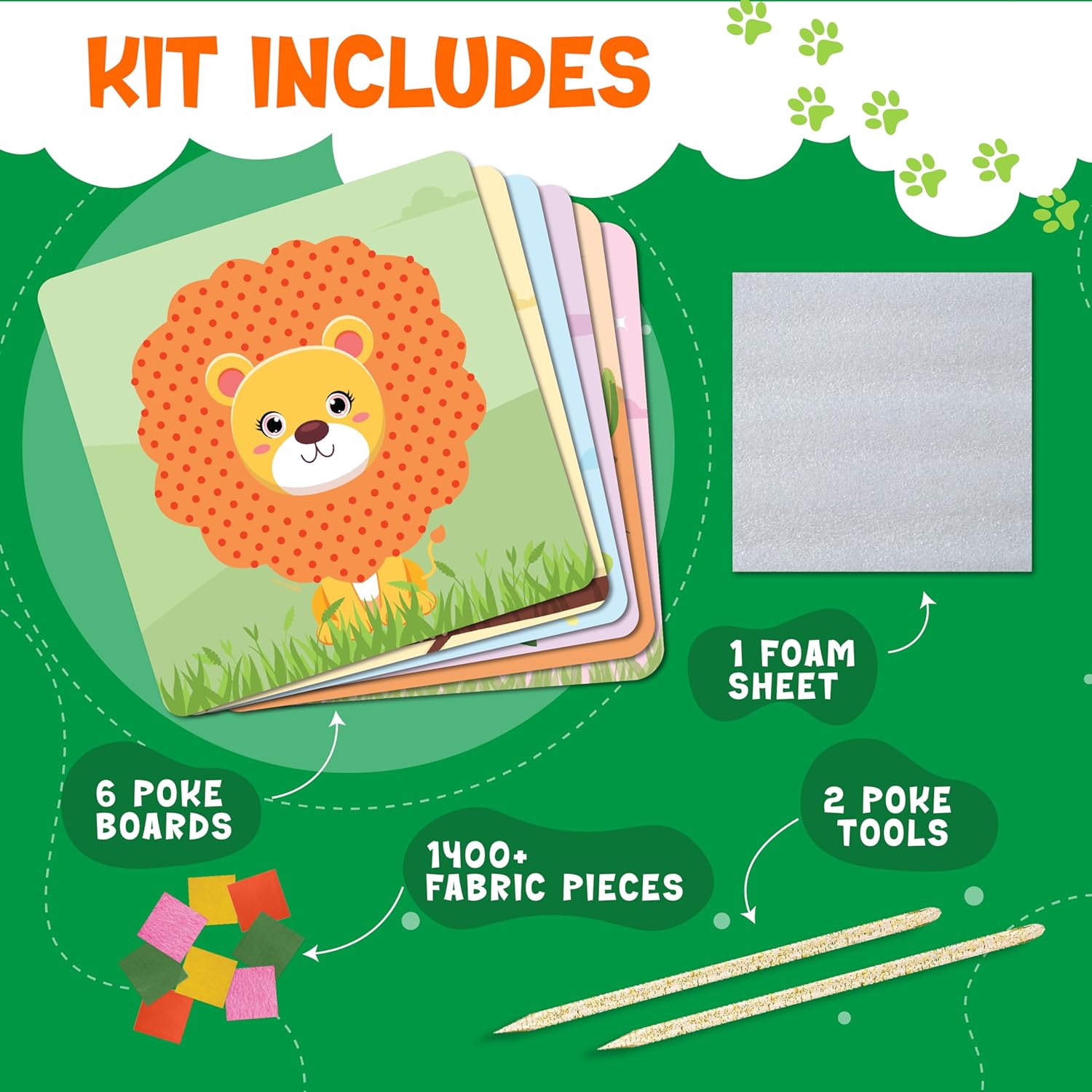 Educational Custom DIY Paper Craft Art Kit Poke in Fun Art Animal Flower Pressing Poking Kit for Teens Beginner Kids