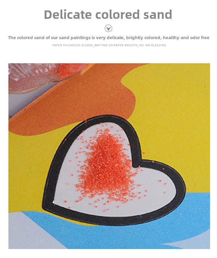 Sand Art Kits Sheets for Kids With 6 Sheets Sand Art Painting Cards Sand Arts and Crafts Kit for DIY Drawing