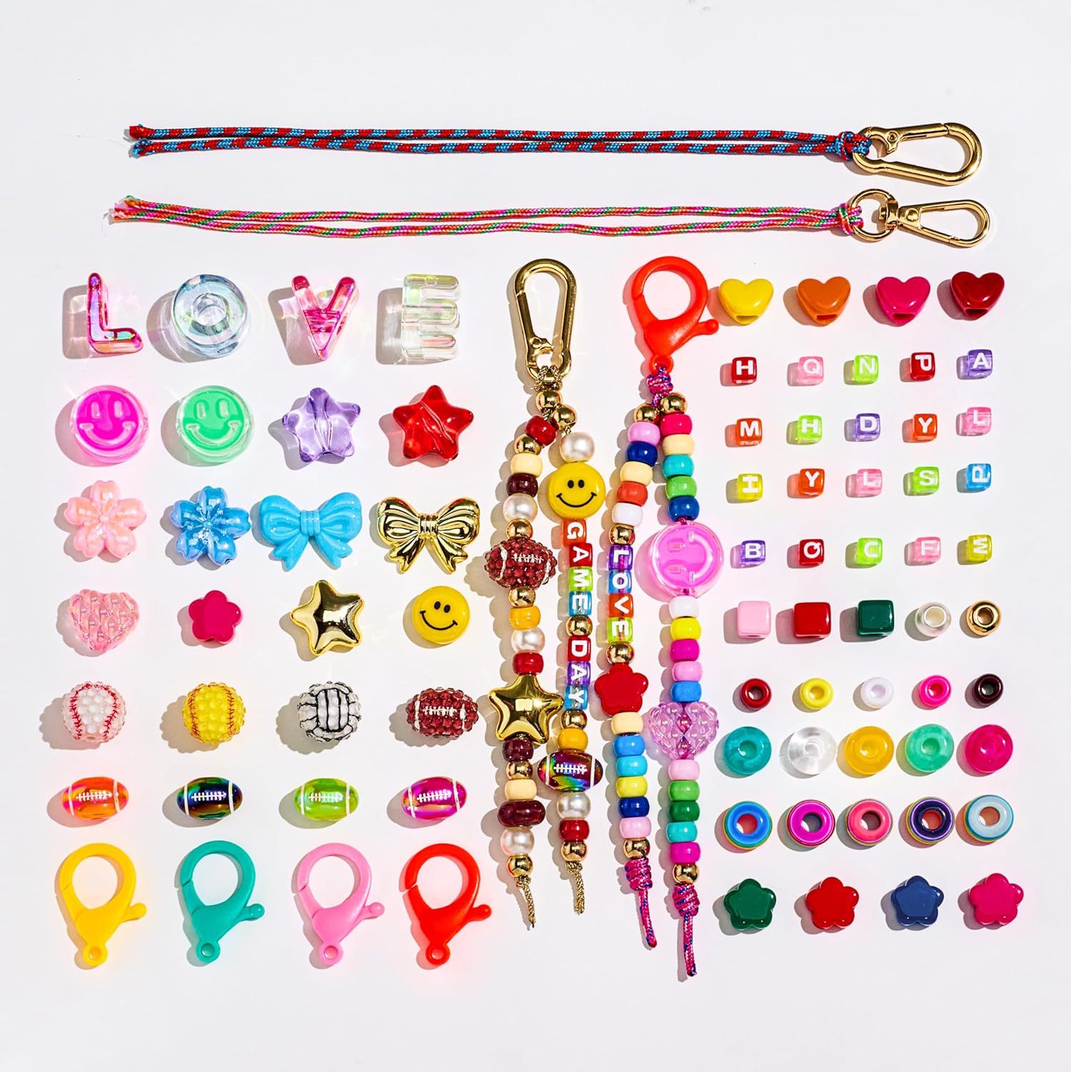 DIY Beaded Keychain Kit Creative Handmade DIY Keyring Customizable Jewelry Making Supplies