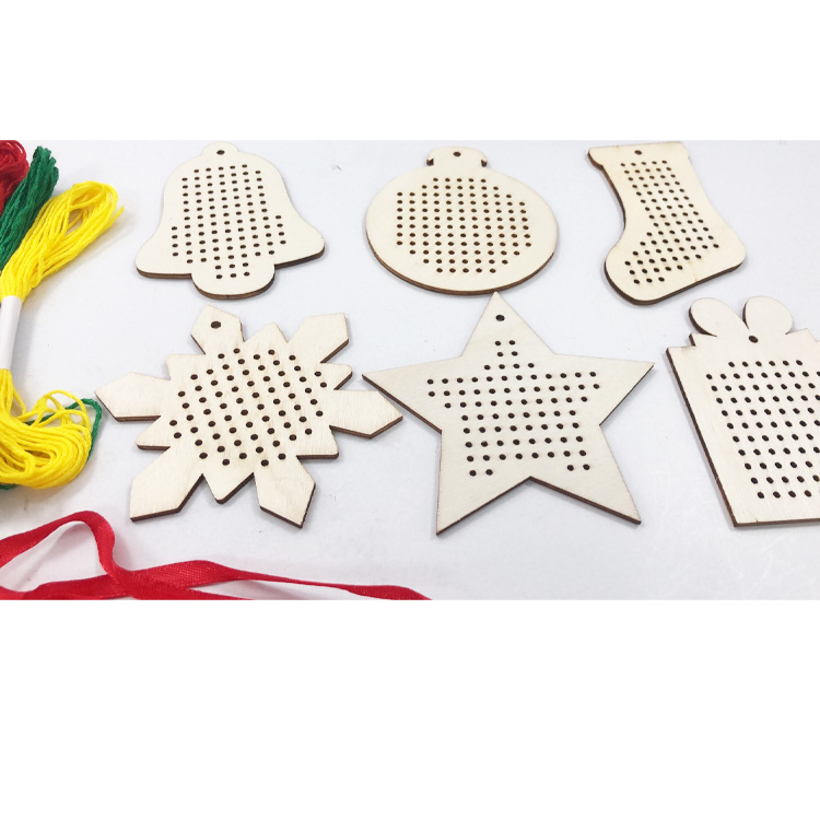 Original Manufacturer Christmas Tree Wooden Cross Stitch Decoration Kits DIY Wooden Bookmark Cross Stitch Beginner Kits