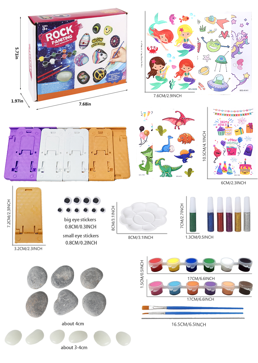 DIY Rock Painting Kit Size Details