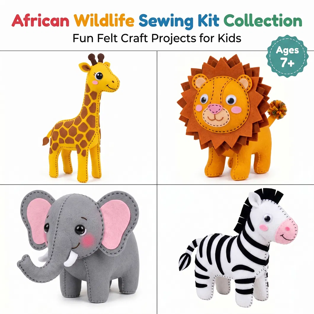 Kids DIY Giraffe Felt Sewing Kit Mini Portable Travel Craft Ages 7+