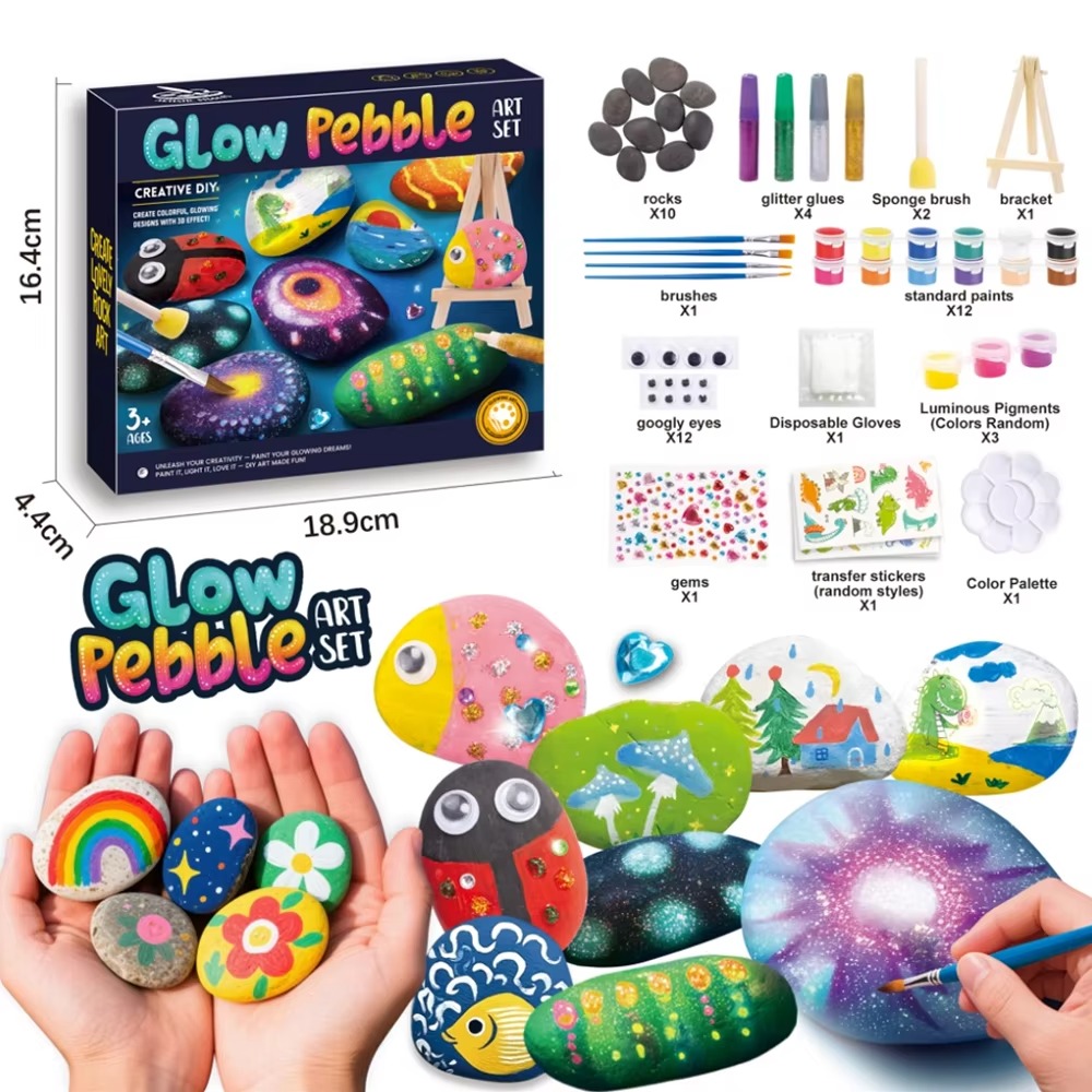 STEM Educational Toys Glow in the Dark Rock Painting Kit Craft Gifts Drawing Product for Boys and Girls