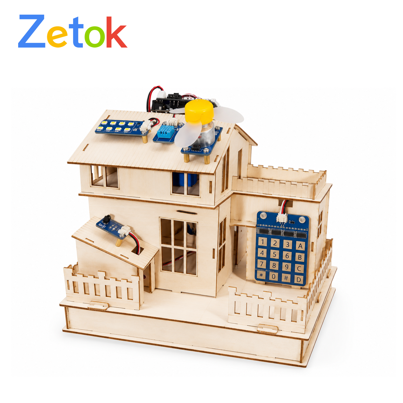 Zetok Smart House Electronic Kit Blocks Model Building Toys DIY Smart House Electronic Component DIY Projects STEM Age 8+