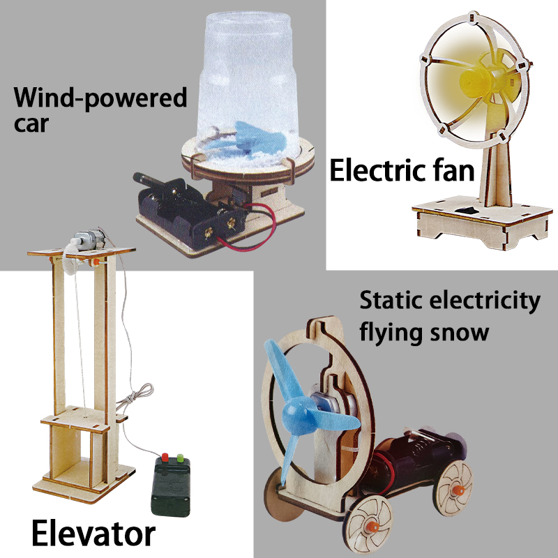 Wholesale Wooden Educational Toys 10 in 1 Electricity Experiment Diy Kit Stem Science Puzzle Toys for Kids