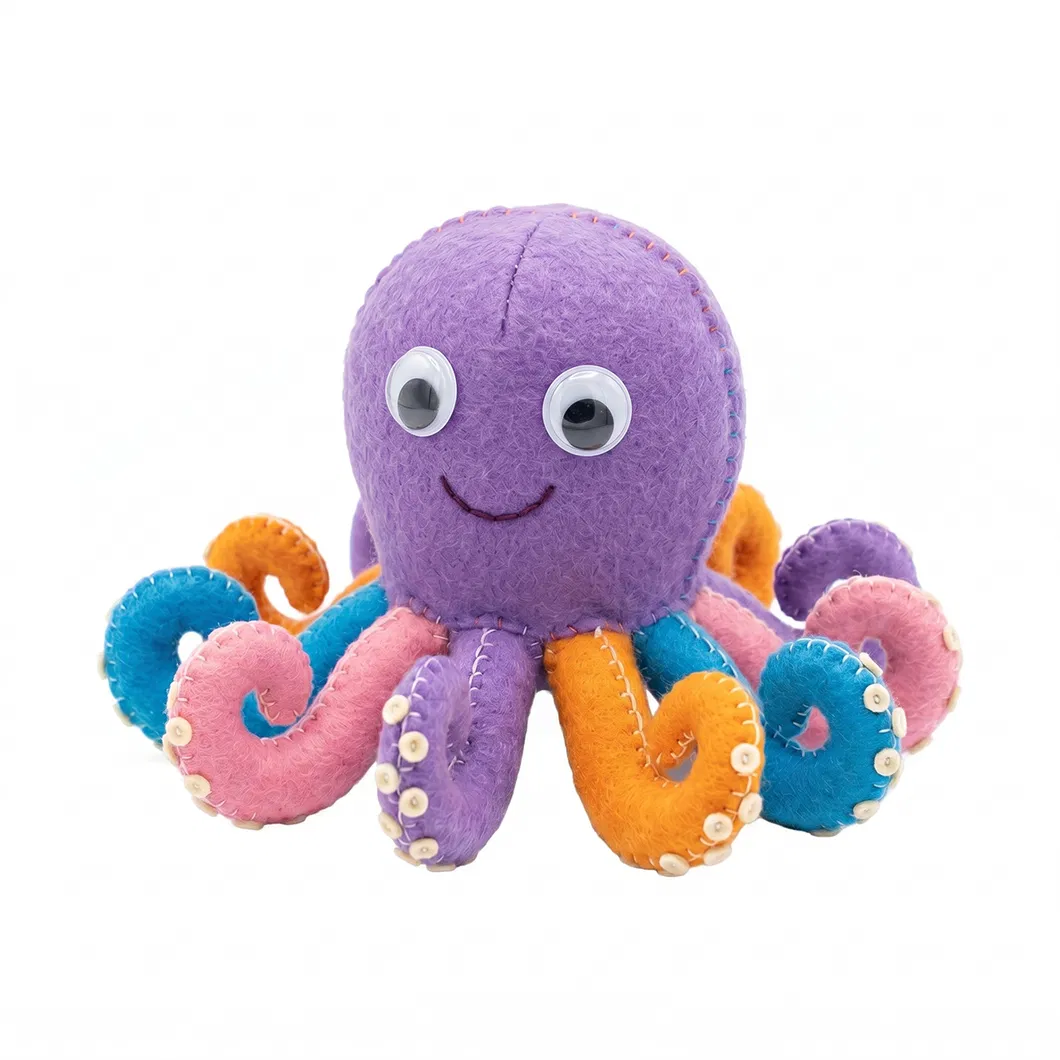 Portable Travel DIY Octopus Sewing Kit Cute Felt Craft Toy for Children