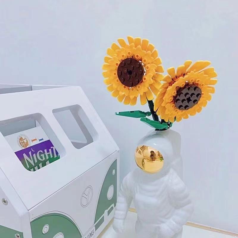 DIY Flower Building Block Sets Eternal Rose Building Blocks Valentines Day Gift Diy Children Creative Assembly Plastic Toy