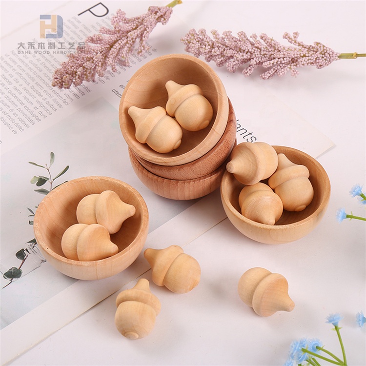 Unfinished Wood Acorns and Bowls DIY Crafts Gifts Small Shapes Art and Craft Painting Kits