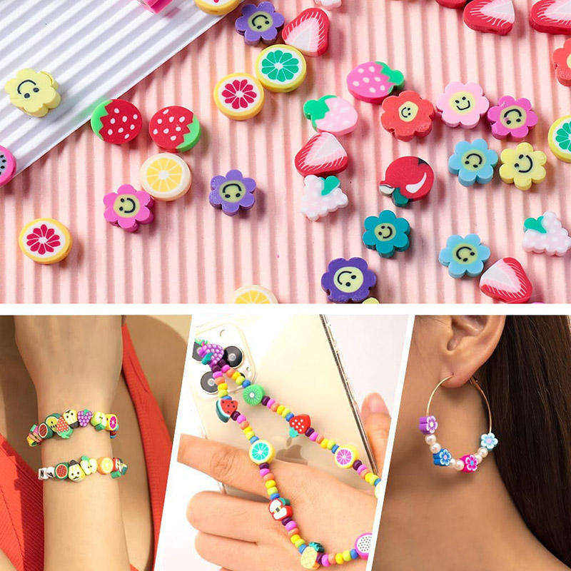 Different Styles Beads 480PCS 10mm Polymer Clay Beads Kit for Jewelry Making Bracelets