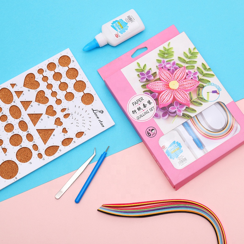Creative Handmade 3D Paper Quilling Card Set DIY Paper Craft Beginner's Quilling Tools Set 6pcs Quilling Kit