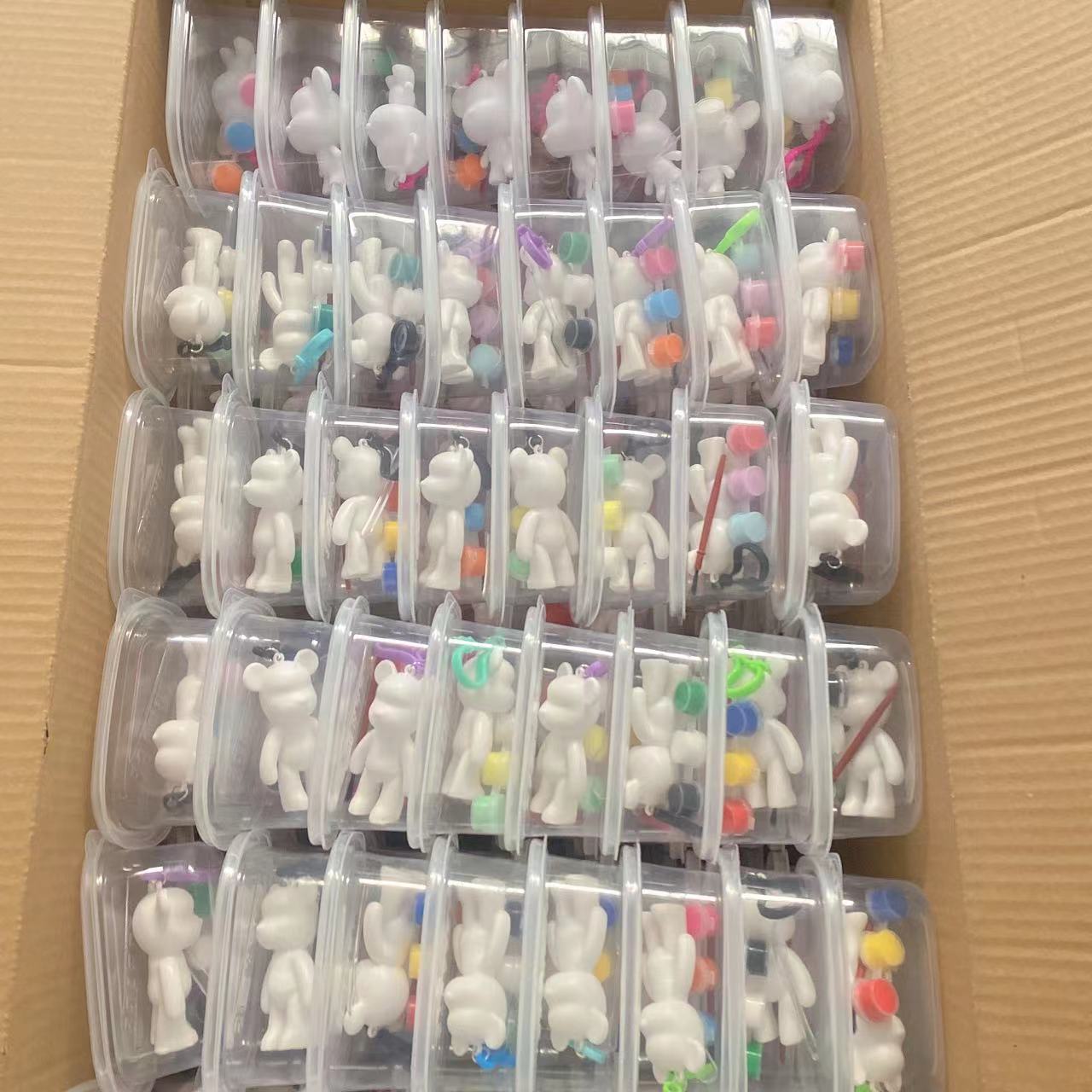 Kids Arts and Crafts Painting Kit DIY Doll Toys Ceramics Plaster Painting Set Gift Toys Make Own Key Ring