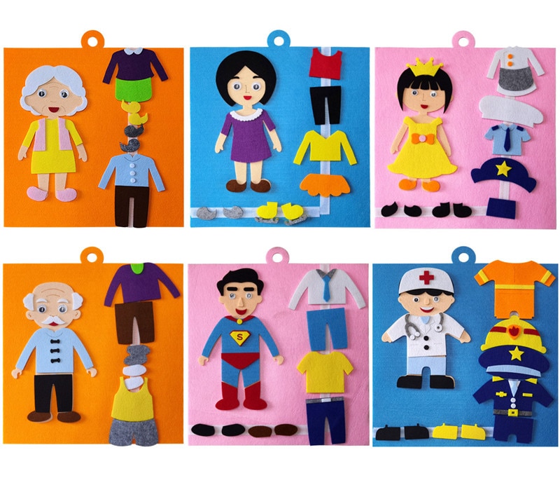 Customized Toddler Children Felt Busy Board DIY Activity Toy Emotional Expression 1-6 Years Old Puzzle Game Early Education