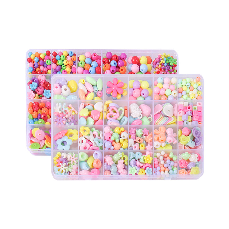 Handmade Beaded Children's Toy Creative Loose Spacer Beads DIY Crafts Making Bracelet Necklace Jewelry Kit for Girl Toy Gift