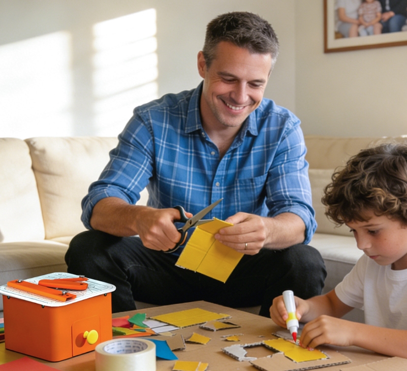 STEM Cardboard Cutting for Kids Machine Safety DIY Assembly Building Tool Kit Craft Creative Making Gift