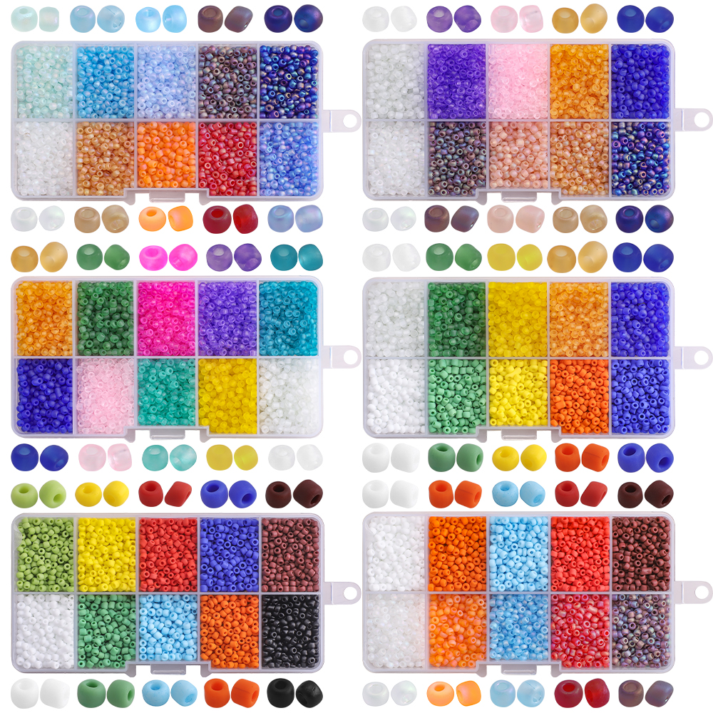 2mm Matte Glass Beads Kit 2800Pcs Small Round Beads for Jewelry Making DIY Needlework Handmade Bracelets Necklace Crafts