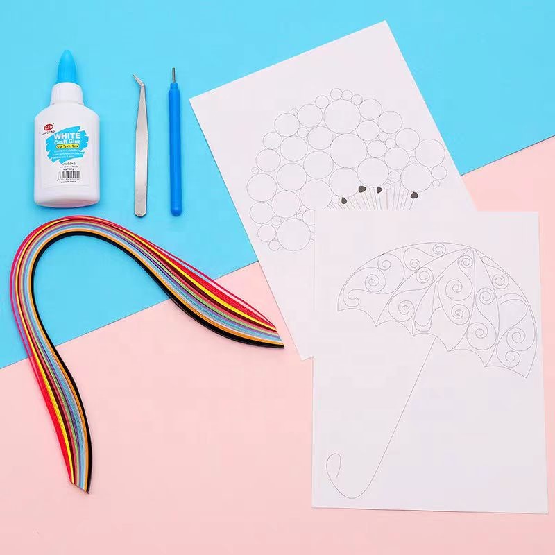 Creative Handmade 3D Paper Quilling Card Set DIY Paper Craft Beginner's Quilling Tools Set 6pcs Quilling Kit