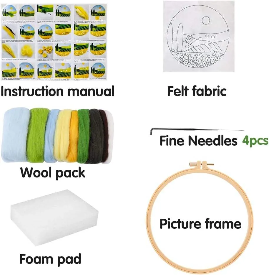 20*20 Creative DIY Wool Needle Felt Painting Embroidery Kit