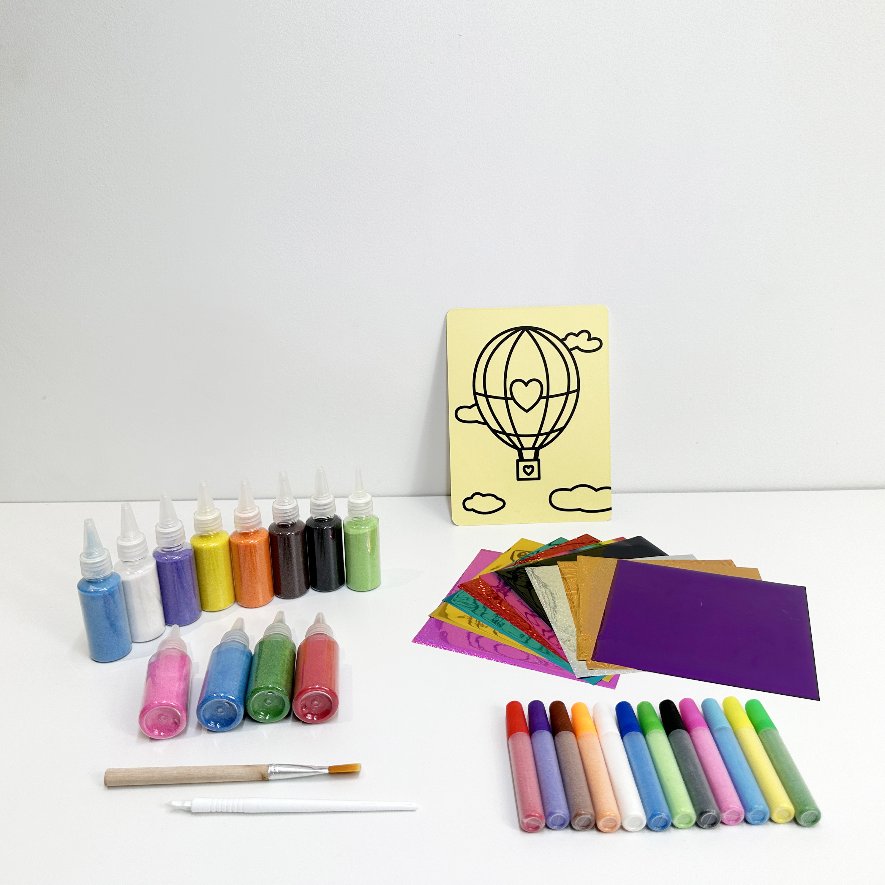 Sand Art Kits Sheets for Kids With 6 Sheets Sand Art Painting Cards Sand Arts and Crafts Kit for DIY Drawing