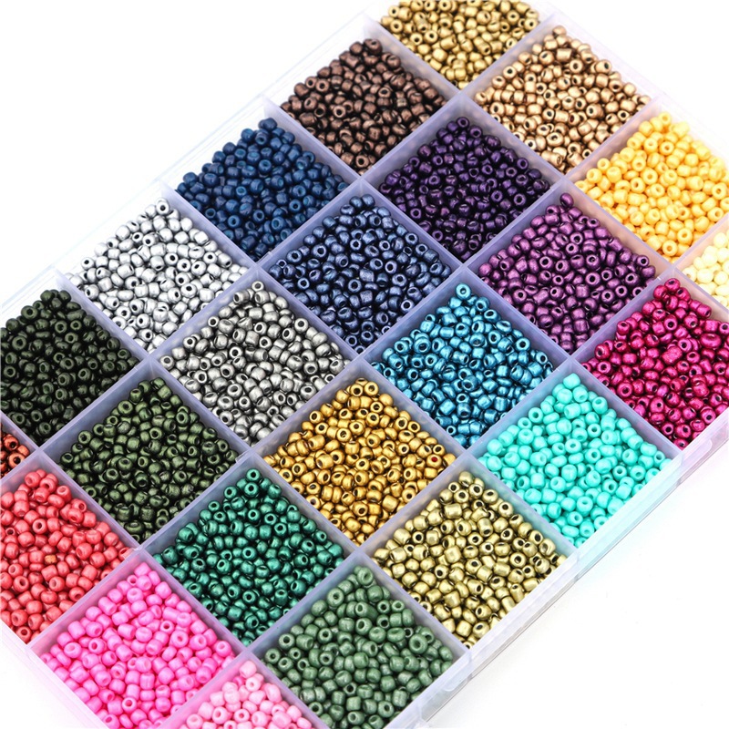 Beads Tool Set Kids 24 Girds Water Sticky Beads DIY Art Crafts Bead Kits for Jewelry Making