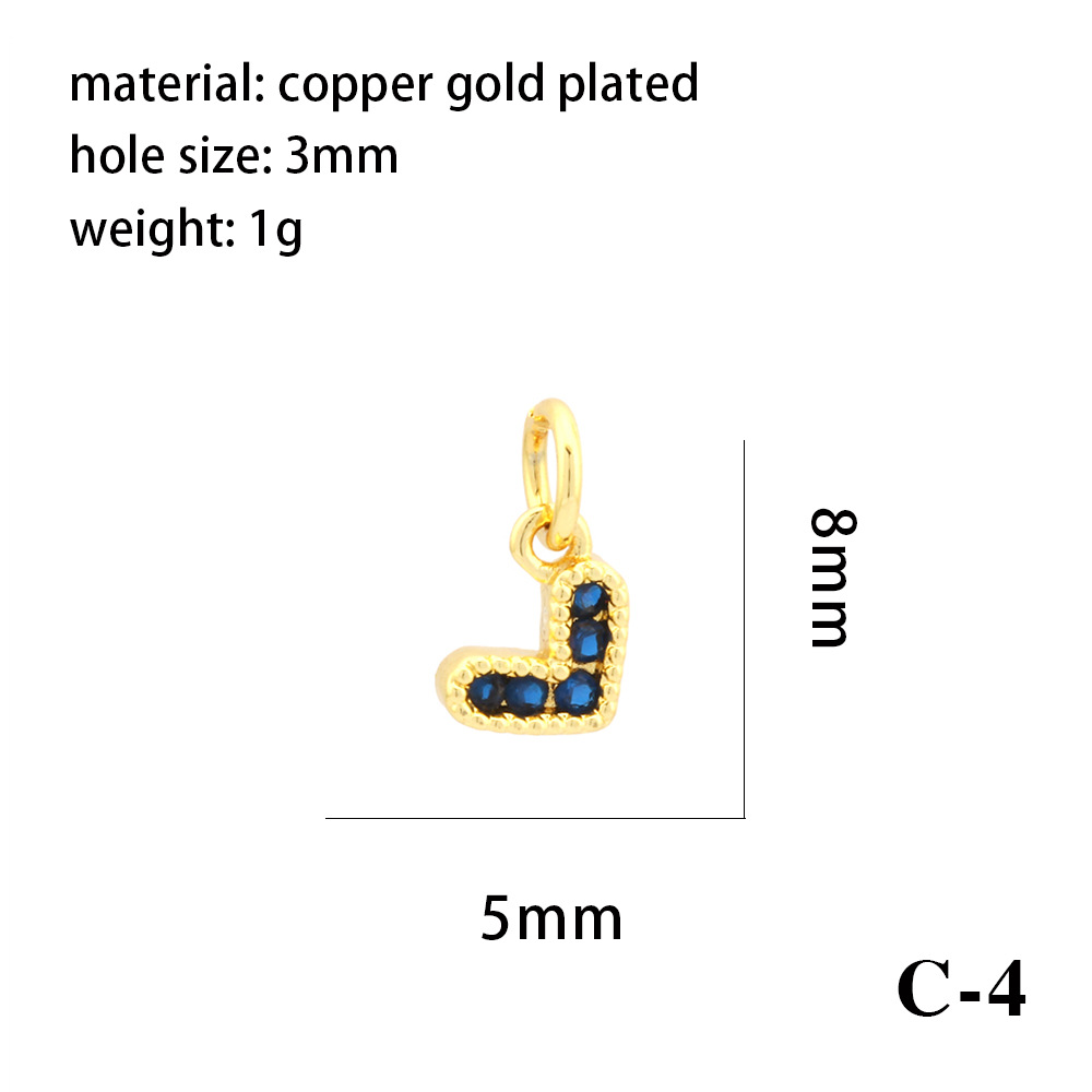 Wholesale Heart-Shaped DIY Jewelry Kit - Gold-Tone Zircon Charms, Earring/Bracelet/Necklace Findings Bulk Supplies for Crafting