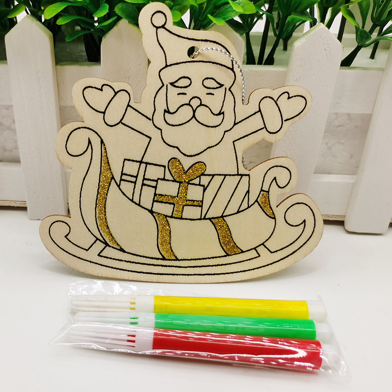 Rustic Wooden DIY Christmas Decoration Kit for Creative Painting