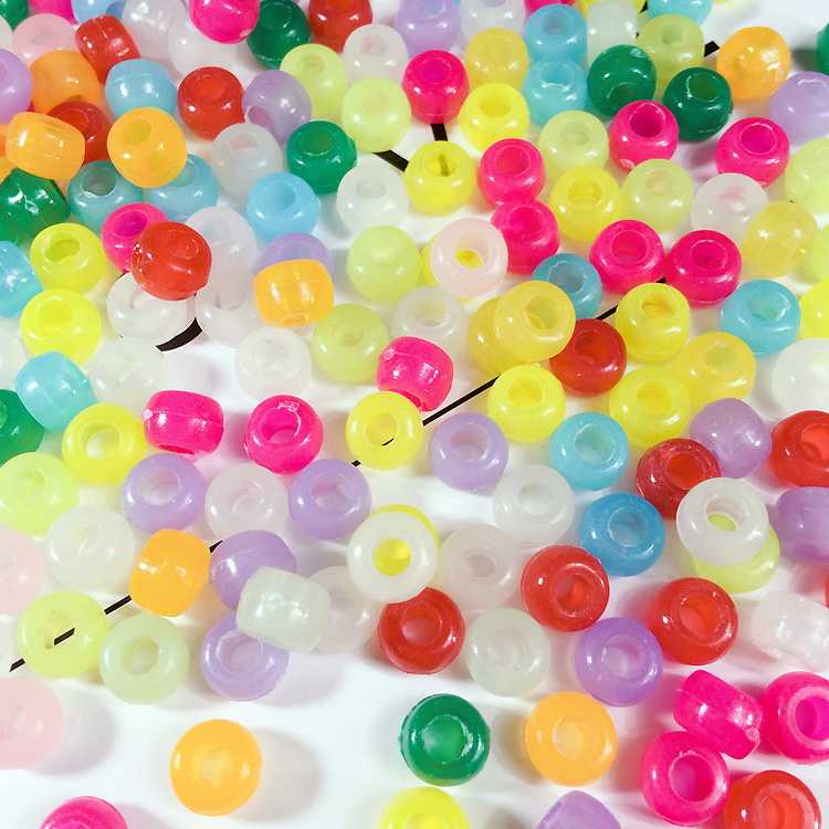 Colorful 6x9mm Round Plastic Kandi Acrylic Pony Beads Bulk Colorful DIY Craft Bracelets Necklace Party Jewelry Making Kit