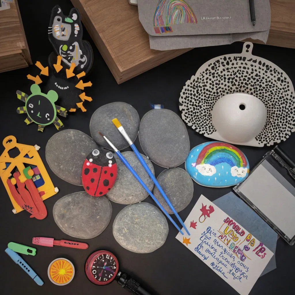 Educational Toy Glow in The Dark Rock Painting Kit Craft Supplies DIY Set