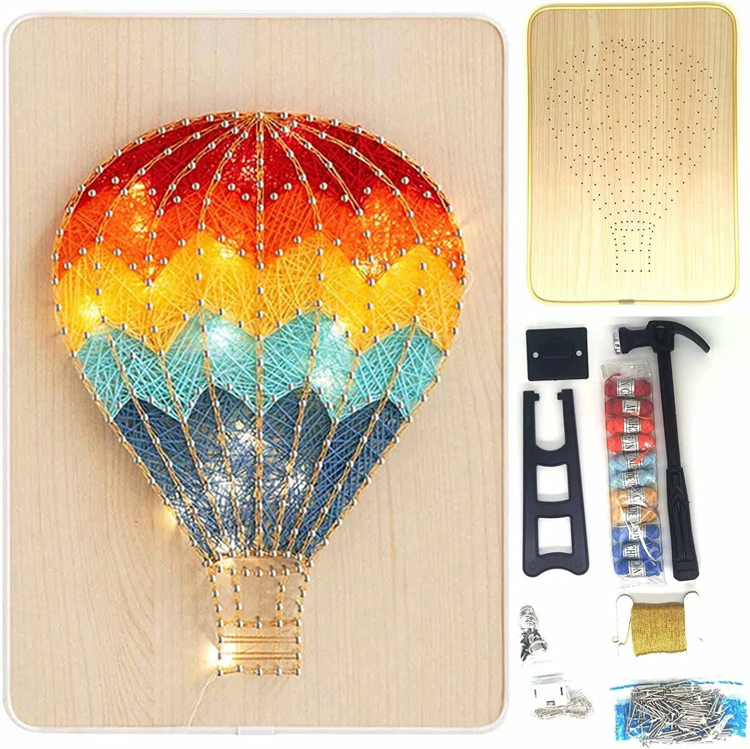 Handmade DIY Aloe Wood String Art Craft Kit Unique Home Decoration Sewing & Weaving Toys Gift Carton Box Included