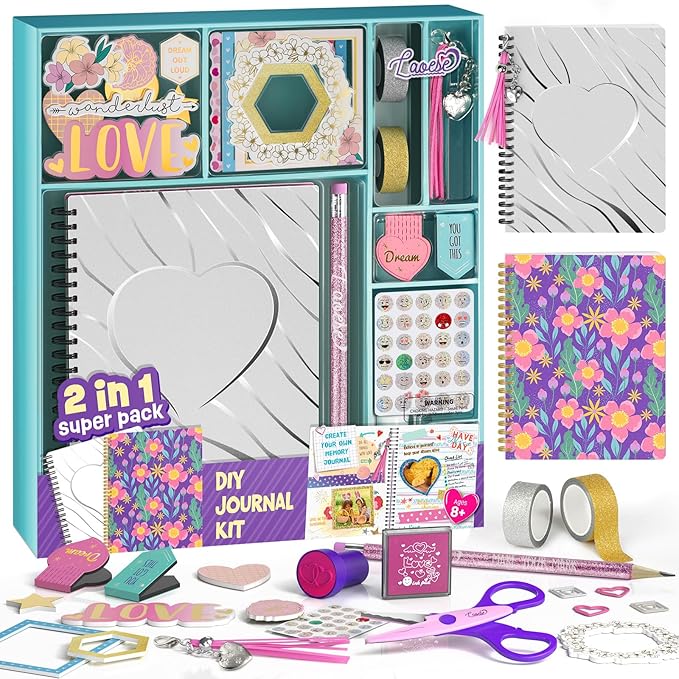 Arts &amp; Crafts for Teens Trendy Stuff - Scrapbook &amp; Diary Supplies Toys Set 2-Pack DIY Journal Kit for Girls