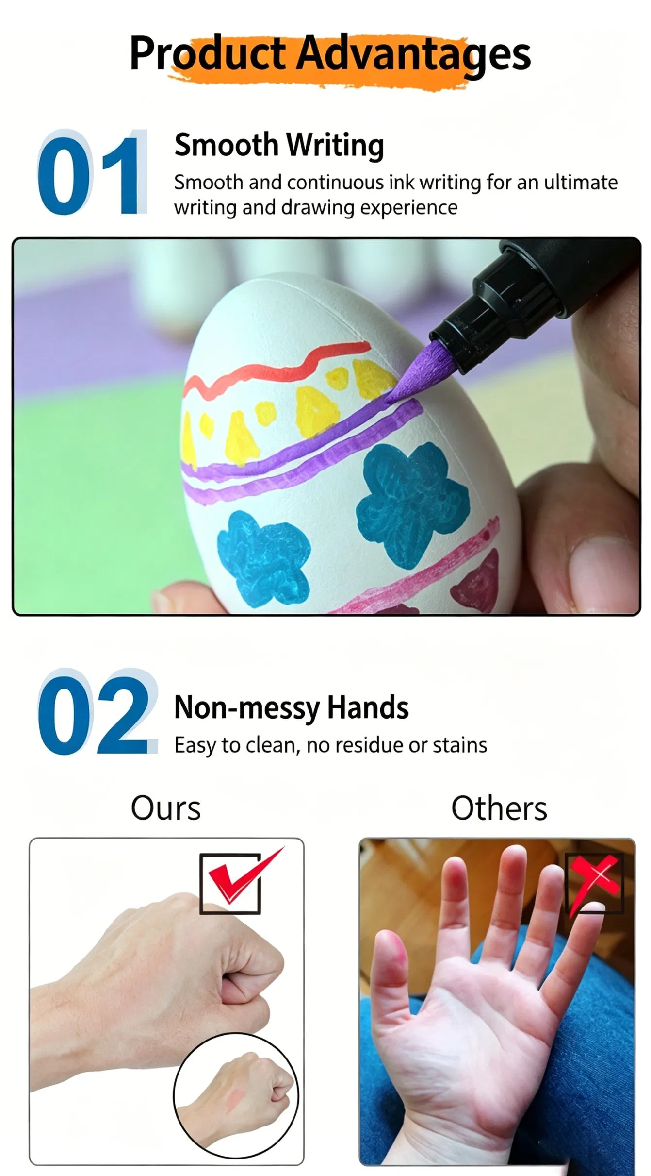 Customizable Best-Selling DIY Easter Egg Painting Kit with Water-Based Acrylic Markers
