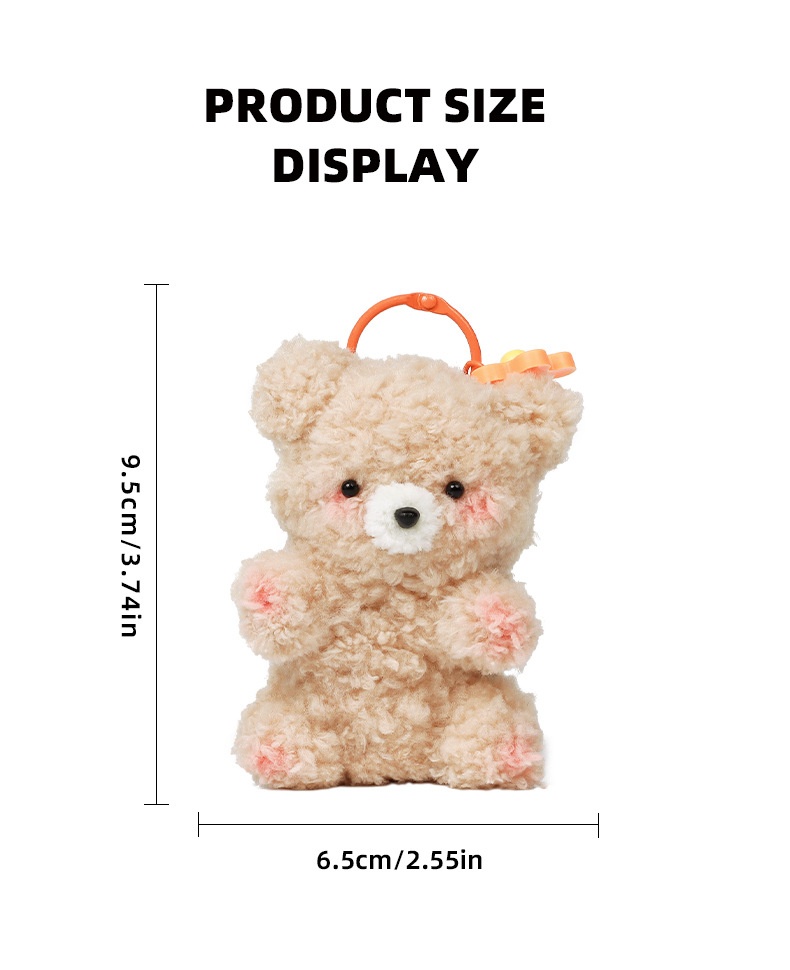 Exclusive New Handmade Cartoon Style DIY Soft Velvet Bear Pendant Set Educational Textile Fabric Crafts Kit Doll Twist Stick