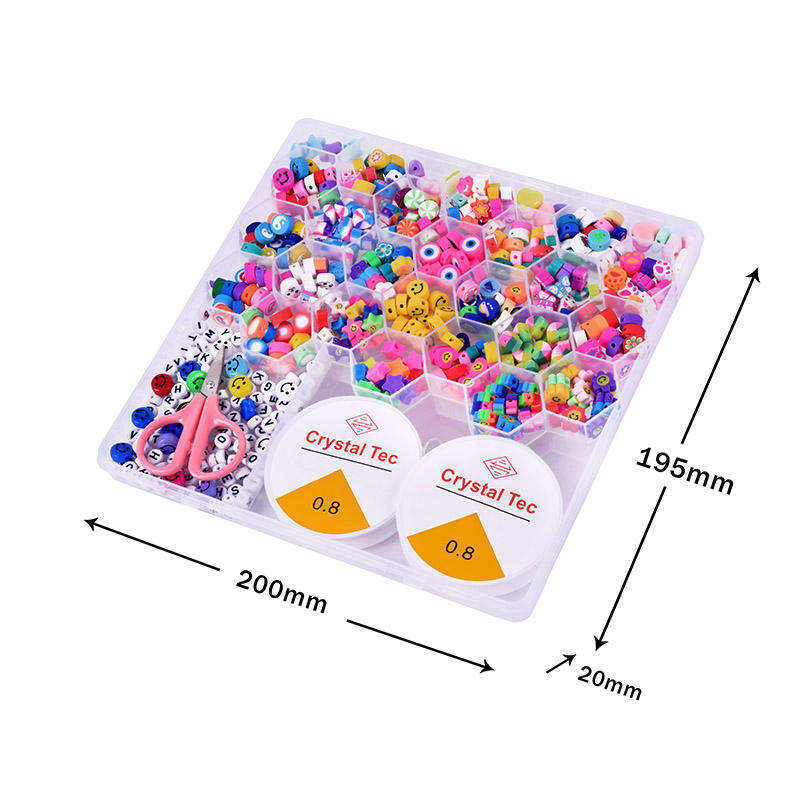 480PCS 10mm Polymer Clay Beads Kit for Jewelry Making Bracelets