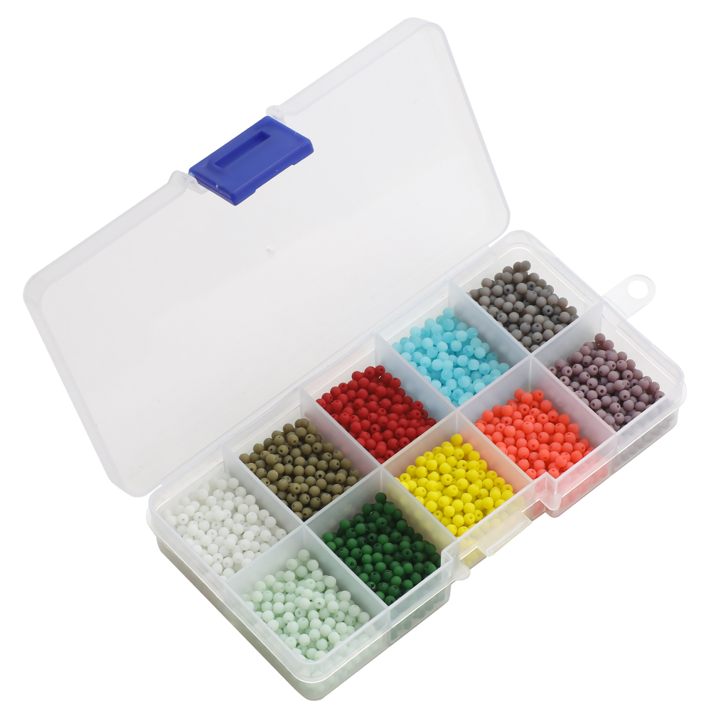 Zhubi 2mm Matte Glass Beads Kit 2800Pcs Small Round Beads for Jewelry Making DIY Needlework Handmade Bracelets Necklace Crafts