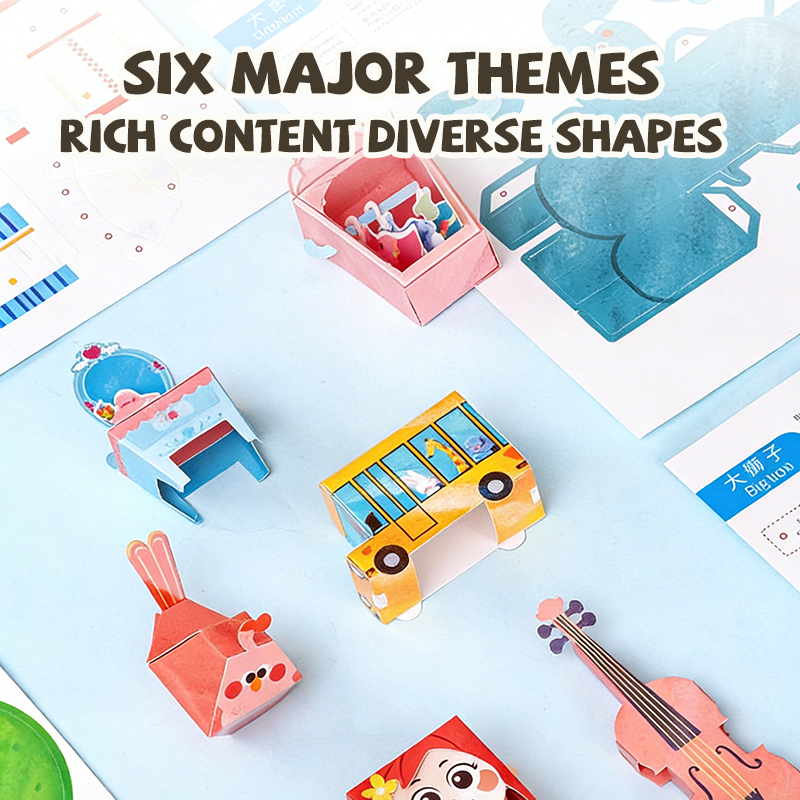 3D Paper Model Kits for Kid, DIY Origami Kit for Kids Ages 8-12, 6 Themed Sets with 8 Pre-Cut &amp; Easy-to-Assemble Models Each