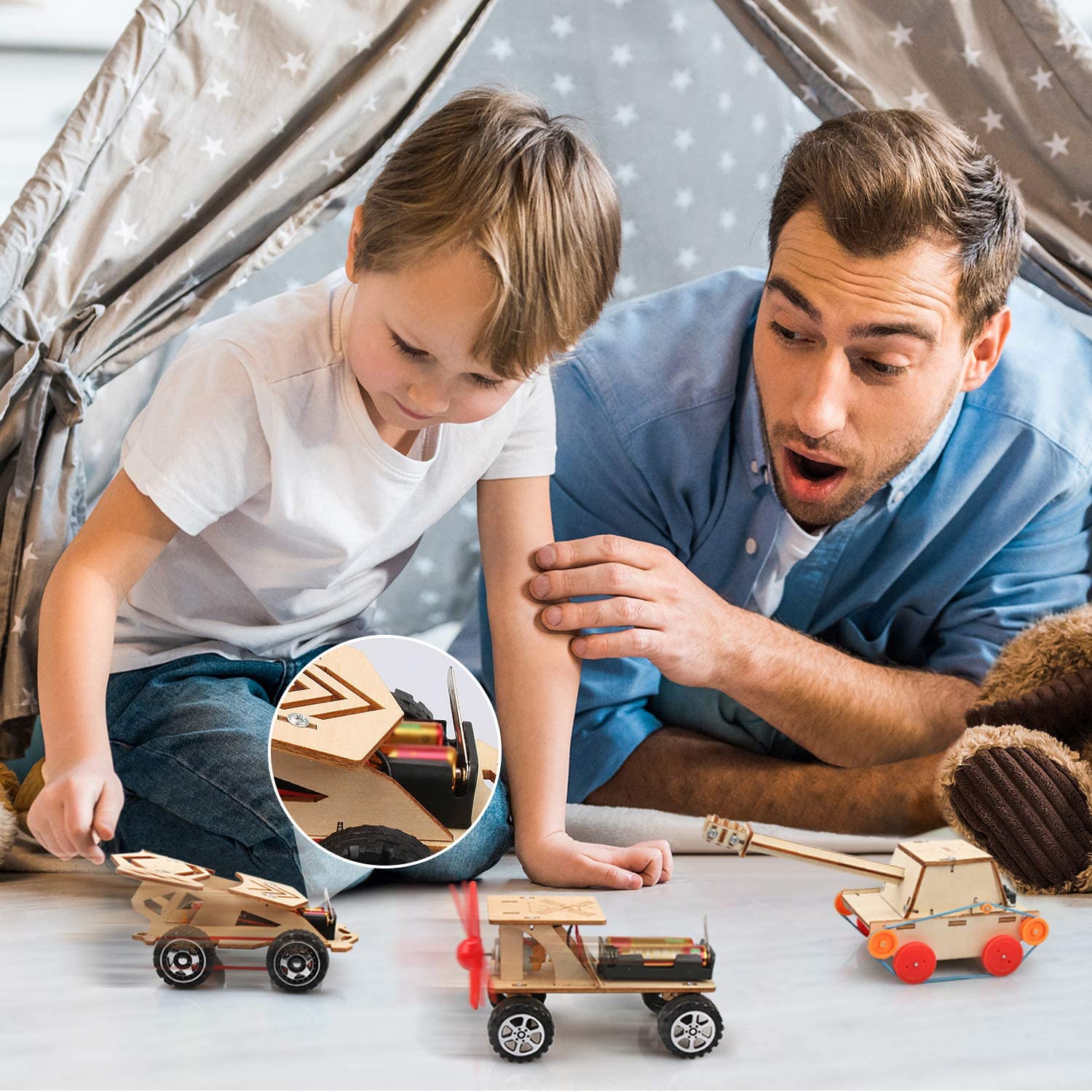 DIY STEM Educational Car Toys 3D Wooden Puzzle