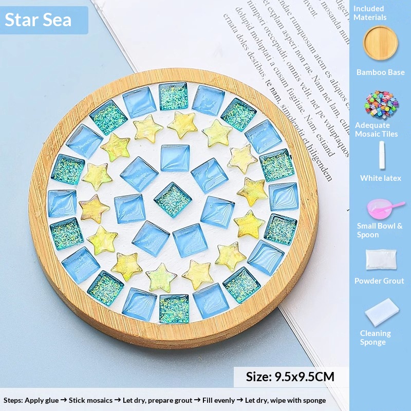 Mosaic Coaster DIY Creative Children's Handicraft Material Kit Place Origin None Material None for New Year's Day Activities