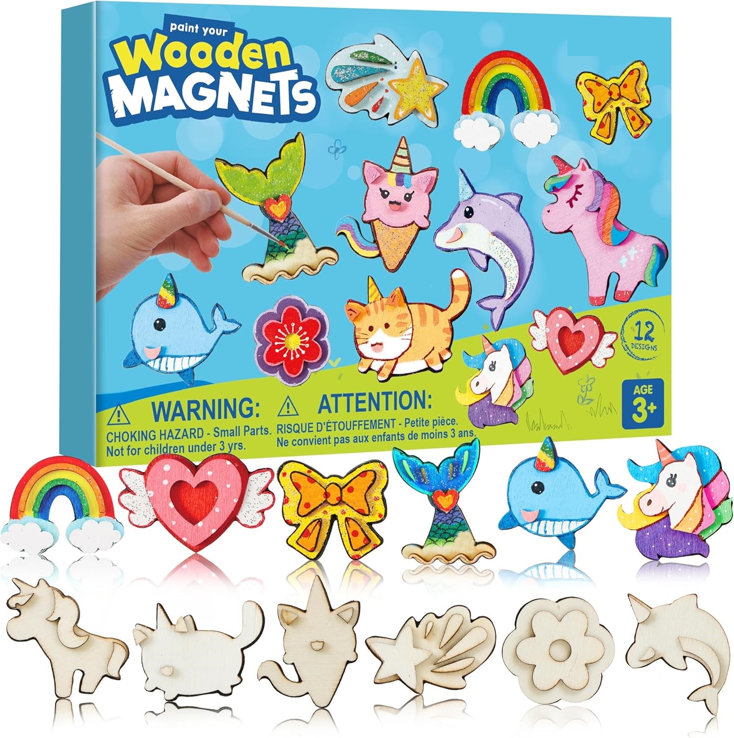 Decorate Your Own Painting Gift DIY Arts &amp; Crafts Painting Wooden Magnet Creativity Painting Kit for Kids