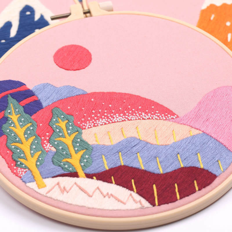 DIY Adult Beginner Cross Stitch Kit Landscape Embroidery Art Craft Sewing &amp; Weaving Toys
