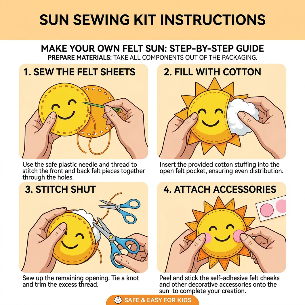Kids DIY Solar System Sewing Kit Mini Portable Travel Craft Ages 7+