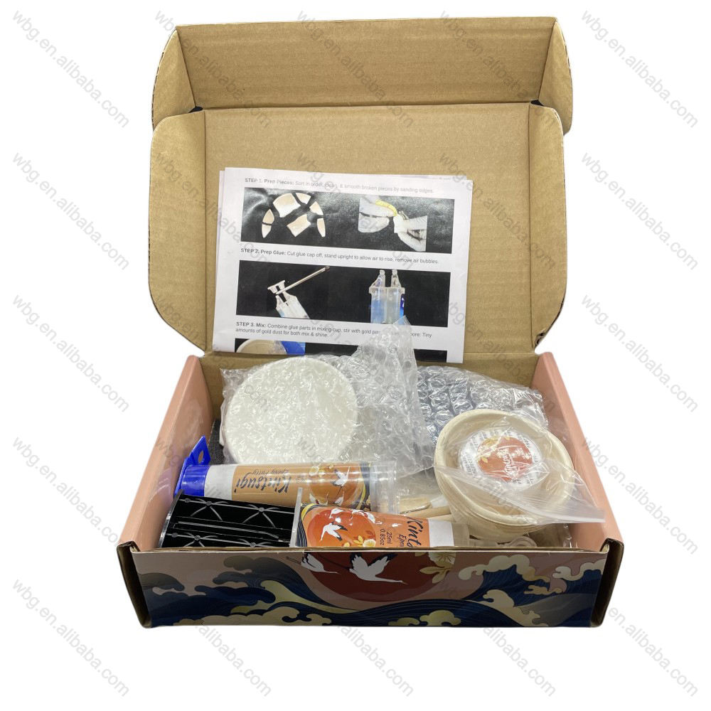 Handmade Gifts DIY Kintsugi Repair Starters Japanese Gold Repair Kintsugi Kit with Practice Cup for Ceramics&amp;Porcelain Repair