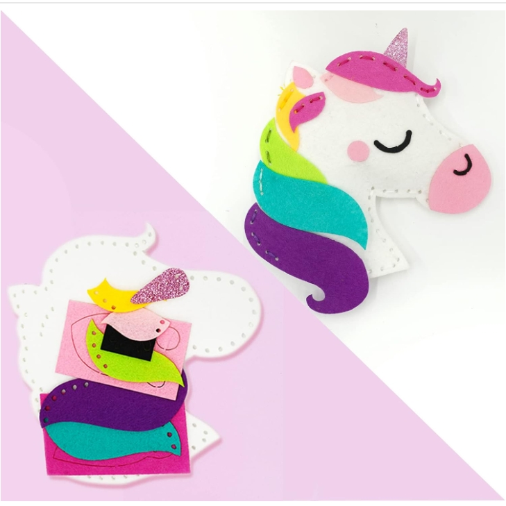 2025 New Style Cute Unicorn Sewing Kit Felt Sewing Toy Set for Kids Creative DIY Craft