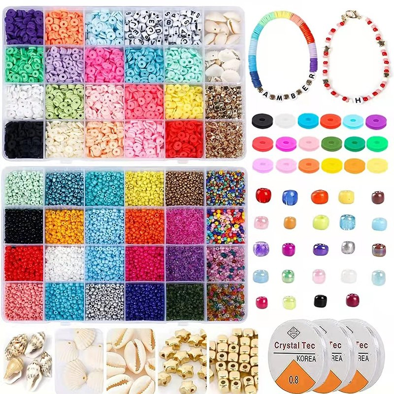 Clay Polymer Beads Flat Round Spacer Heishi Craft Kit