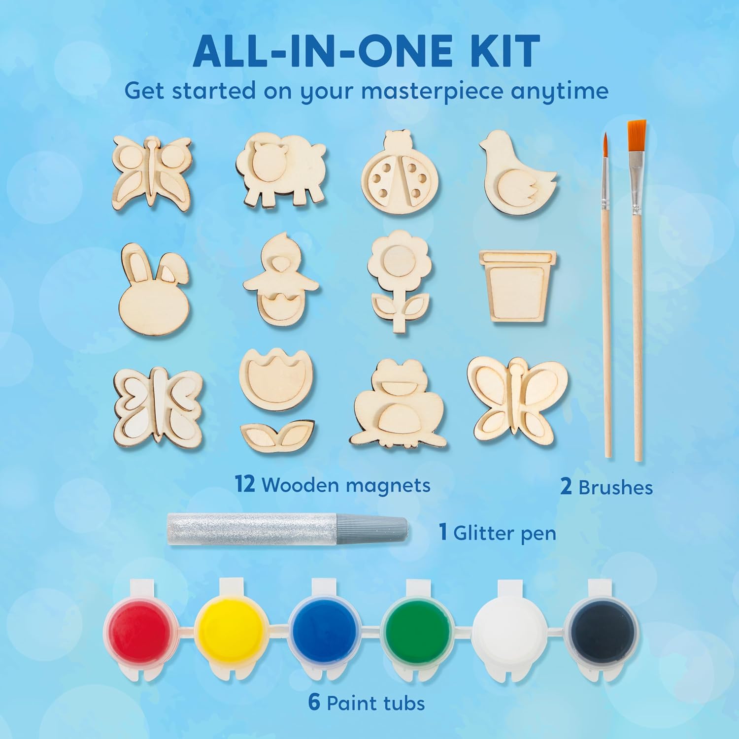 Decorate Your Own Painting Gift DIY Arts &amp; Crafts Painting Wooden Magnet Creativity Painting Kit for Kids