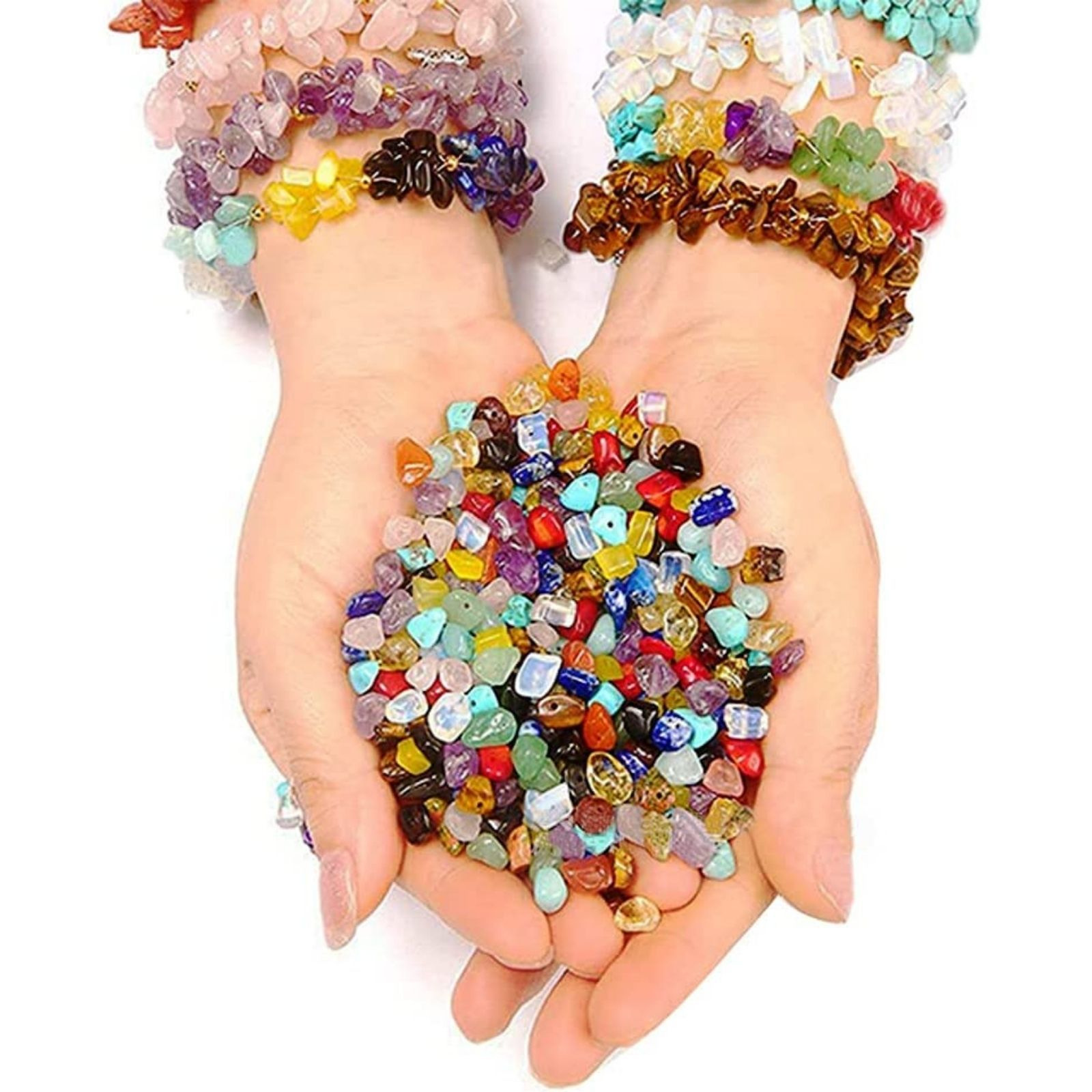 Hot Sale 24-Grid Natural Irregular Crushed Stone Beads Box Set DIY Jewelry Making Kit for Handmade Crafts