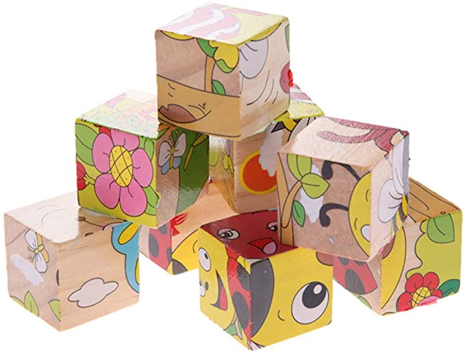 Unfinished Natural Wood Blocks Wooden Cubes for Arts and Crafts Wood Blocks Toy Craft Supply Kit for Kids DIY Art Projects