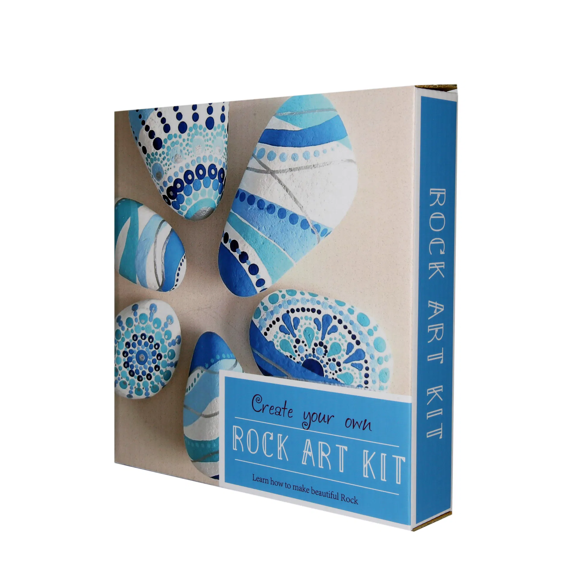 DIY Rock Painting & Foil Art Craft Kit-Educational Toy Set with Nature Stones