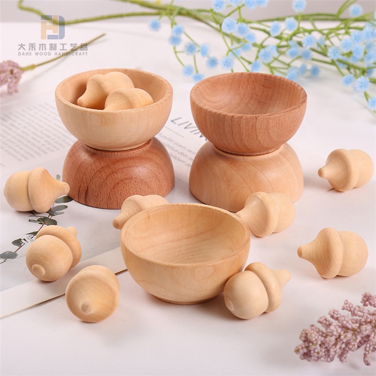 Unfinished Wood Acorns and Bowls DIY Crafts Gifts Small Shapes Art and Craft Painting Kits