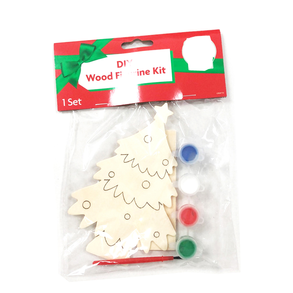China Children DIY Wood Painting Craft Kit Kids Educational Toys Painting Kit DIY Wooden Christmas Paint Set