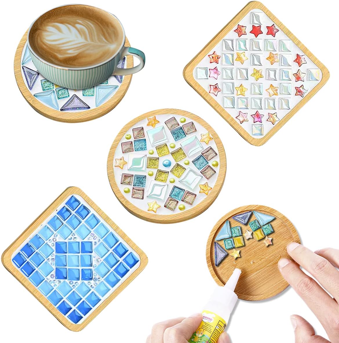 DIY Mosaic Wood Coaster Kit Image 5