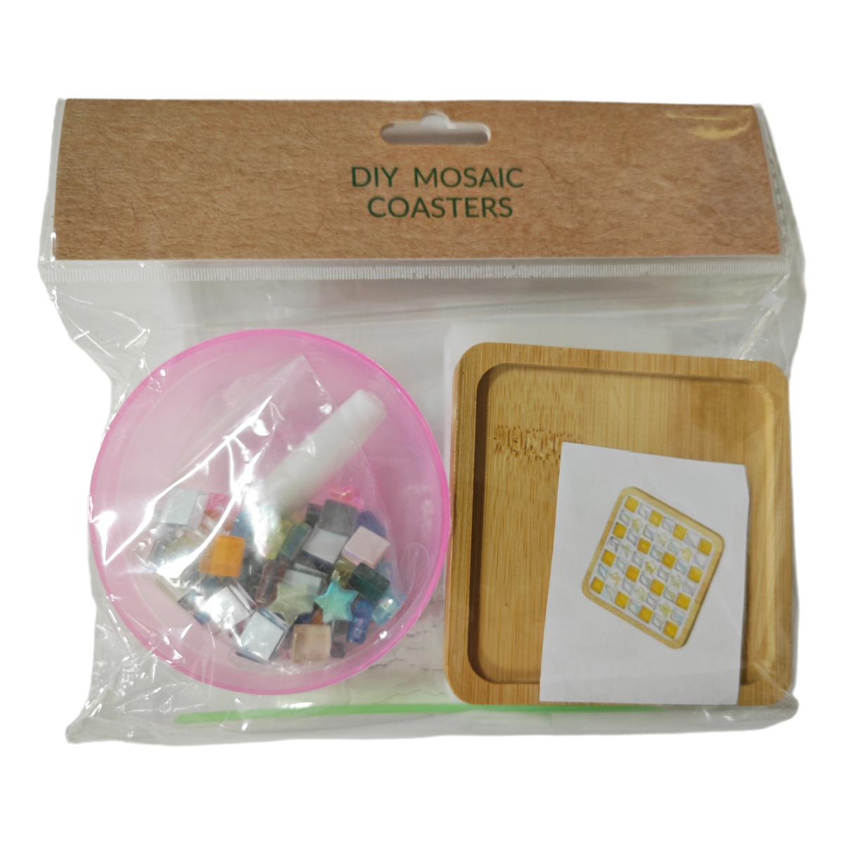 Wooden Coaster DIY Easter Mosaic Tiles Kit for Adults Mixed Color Crafts Handmade Gifts for Women for Easter Holidays